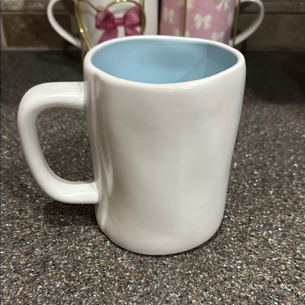 Rae Dunn White and Blue Mug - Be You Bravely - Picture 2 of 4